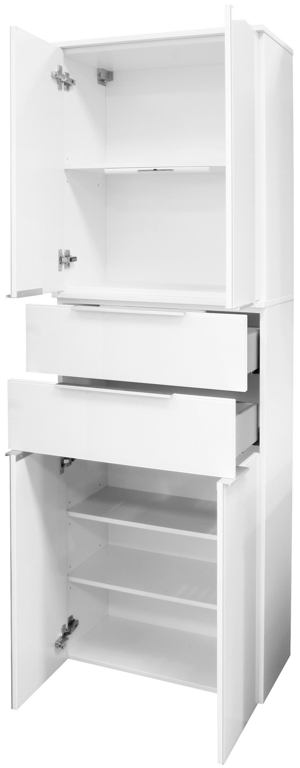 HOCHSCHRANK 61/176/32 cm  - Silberfarben/Weiß, MODERN, Glas/Holzwerkstoff (61/176/32cm) - MID.YOU