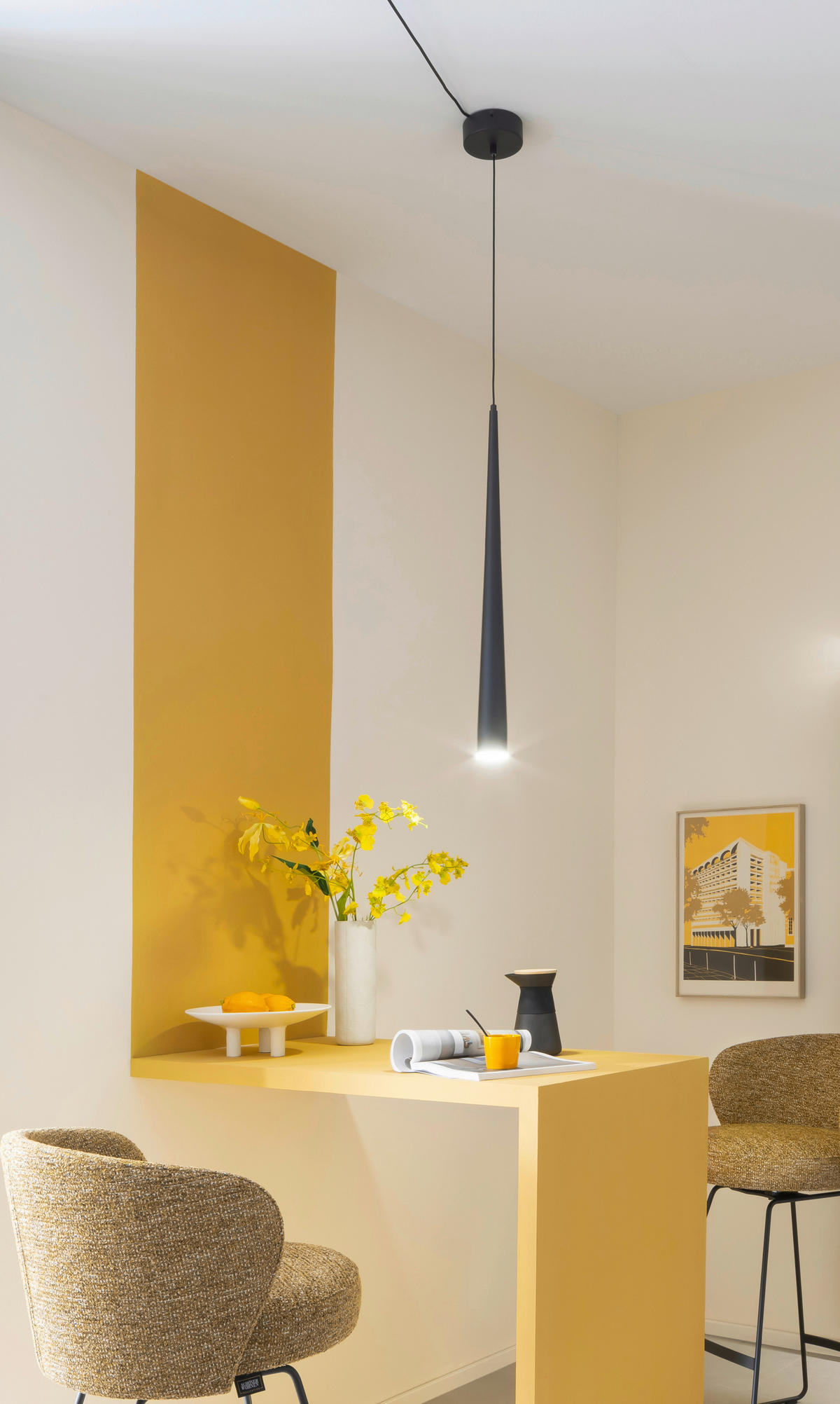 LED-PENDELLEUCHTE Cone 12/160 cm  - Sandfarben/Schwarz, Design, Textil/Metall (12/160cm) - Schöner Wohnen