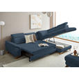 ECKSOFA in Bouclé Blau  - Blau/Eichefarben, MODERN, Holz/Textil (287/212cm) - Valnatura