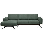 ECKSOFA in Struktur Grün  157/262 cm  - Schwarz/Grün, Design, Textil/Metall (157/262cm) - Novel