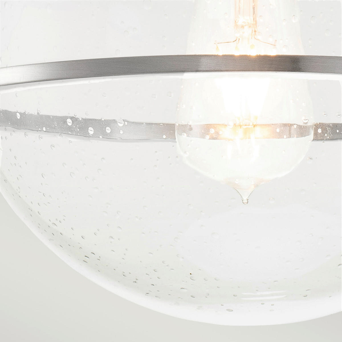 DECKENLEUCHTE  28.2/31.8 cm    - Nickelfarben, Design, Glas/Metall (28.2/31.8cm) - Elstead Lighting
