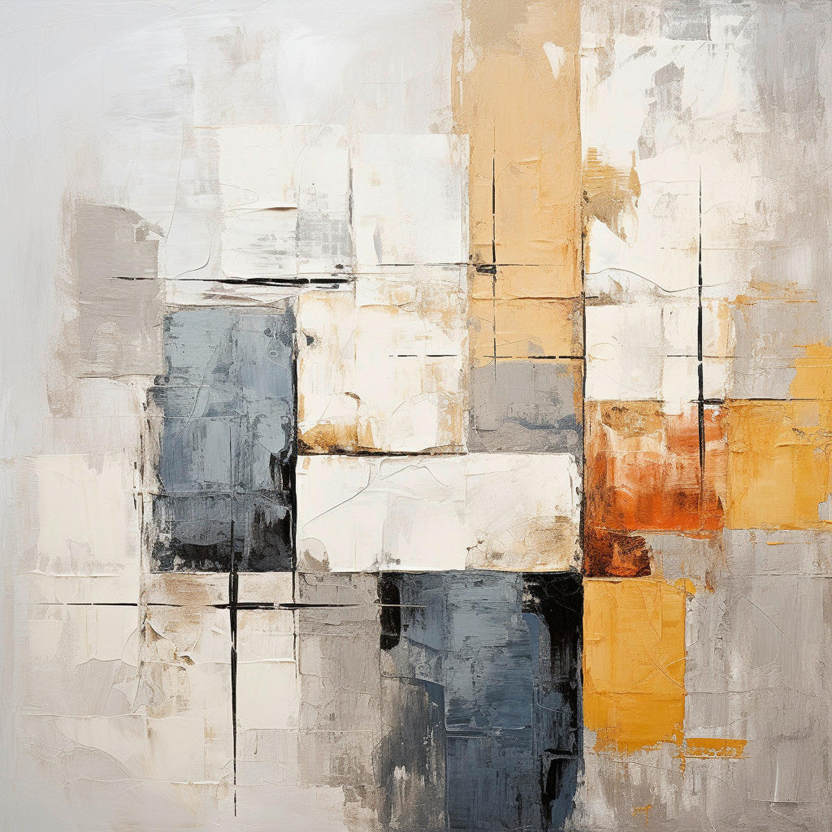 LEINWANDBILD Abstraktes 30/30 cm  - Multicolor, Basics, Holz/Papier (30/30cm) - Euroart