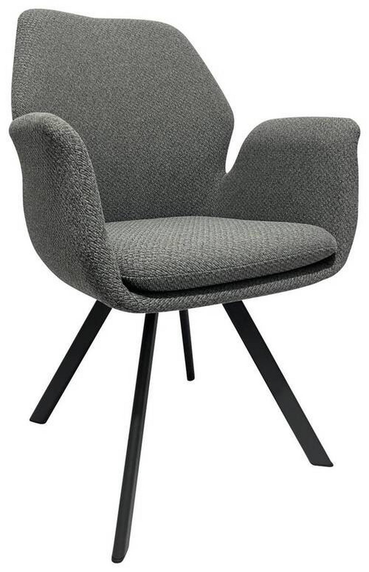 ARMLEHNSTUHL  in Eisen Webstoff  - Schwarz/Grau, Design, Textil/Metall (60/86,5/60cm) - Novel