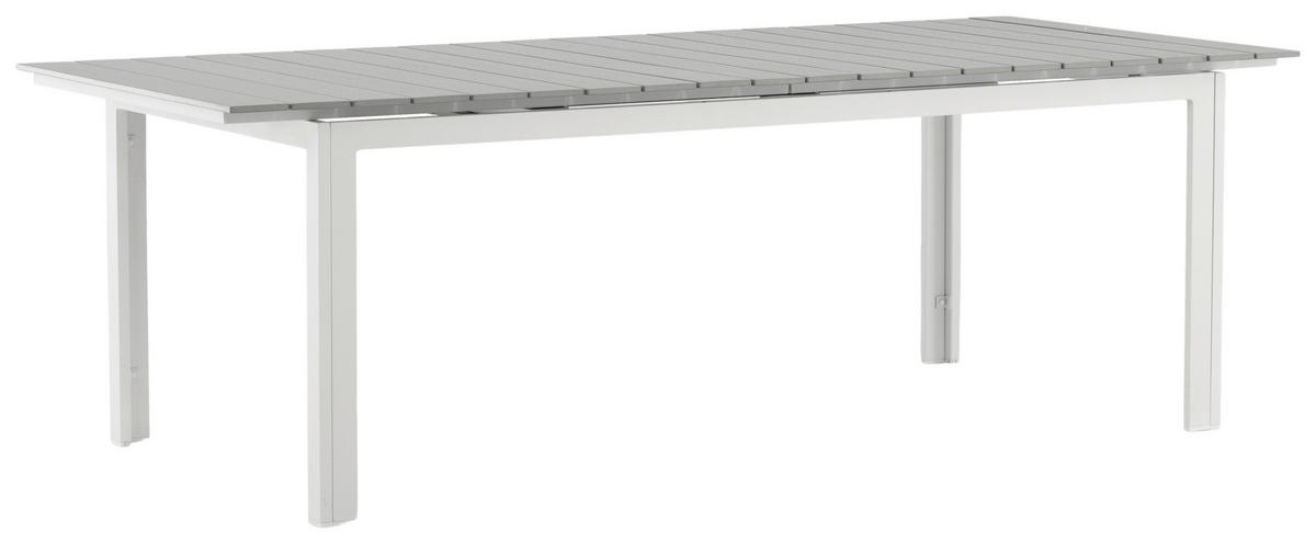GARTENTISCH Metall Grau, Weiß rechteckig  - Weiß/Grau, KONVENTIONELL, Metall (229/100/75cm) - Gardenson
