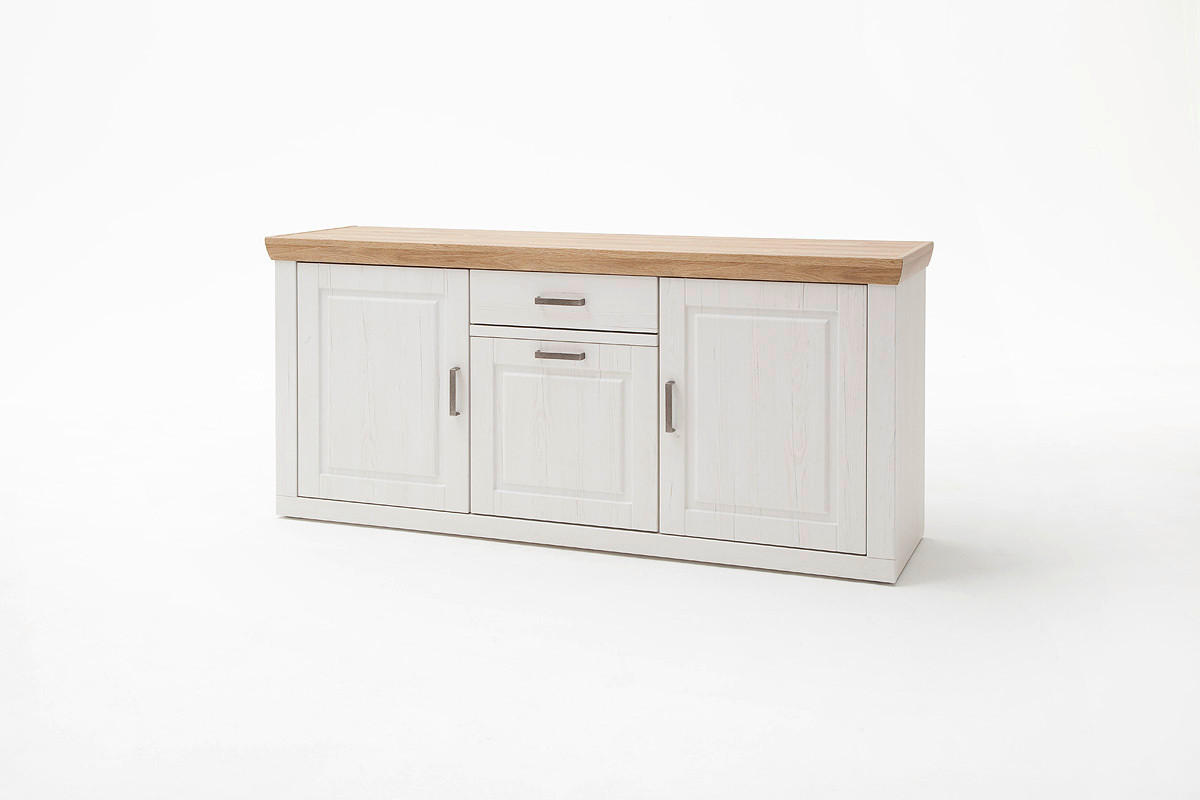 SIDEBOARD Brixen 183/85/50 cm 1 Schublade(n)  - Eichefarben/Schwarz, Basics, Holzwerkstoff/Metall (183/85/50cm) - Landscape