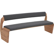SITZBANK in Holz, Textil Eichefarben, Grau - Eichefarben/Grau, Natur, Holz/Textil (207/69,6/84cm) - Voglauer