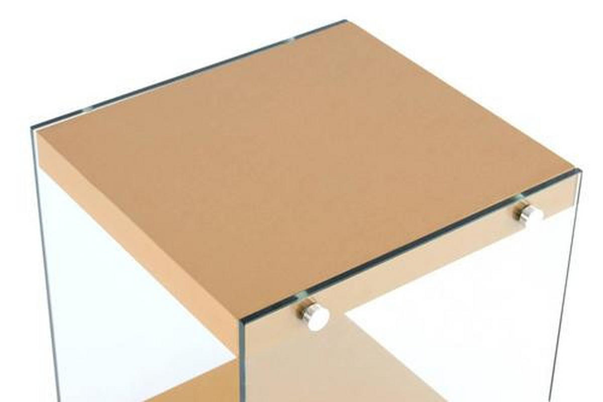 SIDOBORD i glas, trämaterial 35/35/45 cm  - klar/guldfärgad, Basics, trämaterial/glas (35/35/45cm) - Kayoom