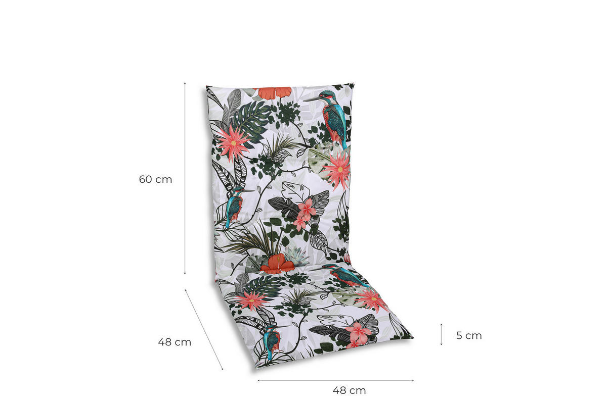 SESSELAUFLAGENSET in Grün, Hellgrau Floral  - Hellgrau/Grün, Design, Textil (48/5/108cm)