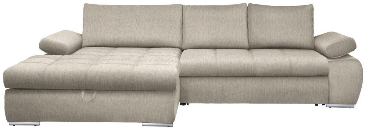 ECKSOFA Beige Flachgewebe  - Chromfarben/Beige, Design, Kunststoff/Textil (173/294cm) - Carryhome