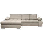 ECKSOFA in Flachgewebe Beige  - Chromfarben/Beige, Design, Kunststoff/Textil (173/294cm) - Carryhome