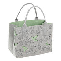 EINKAUFSTASCHE - Grau/Grün, LIFESTYLE, Textil (40/26/30cm)