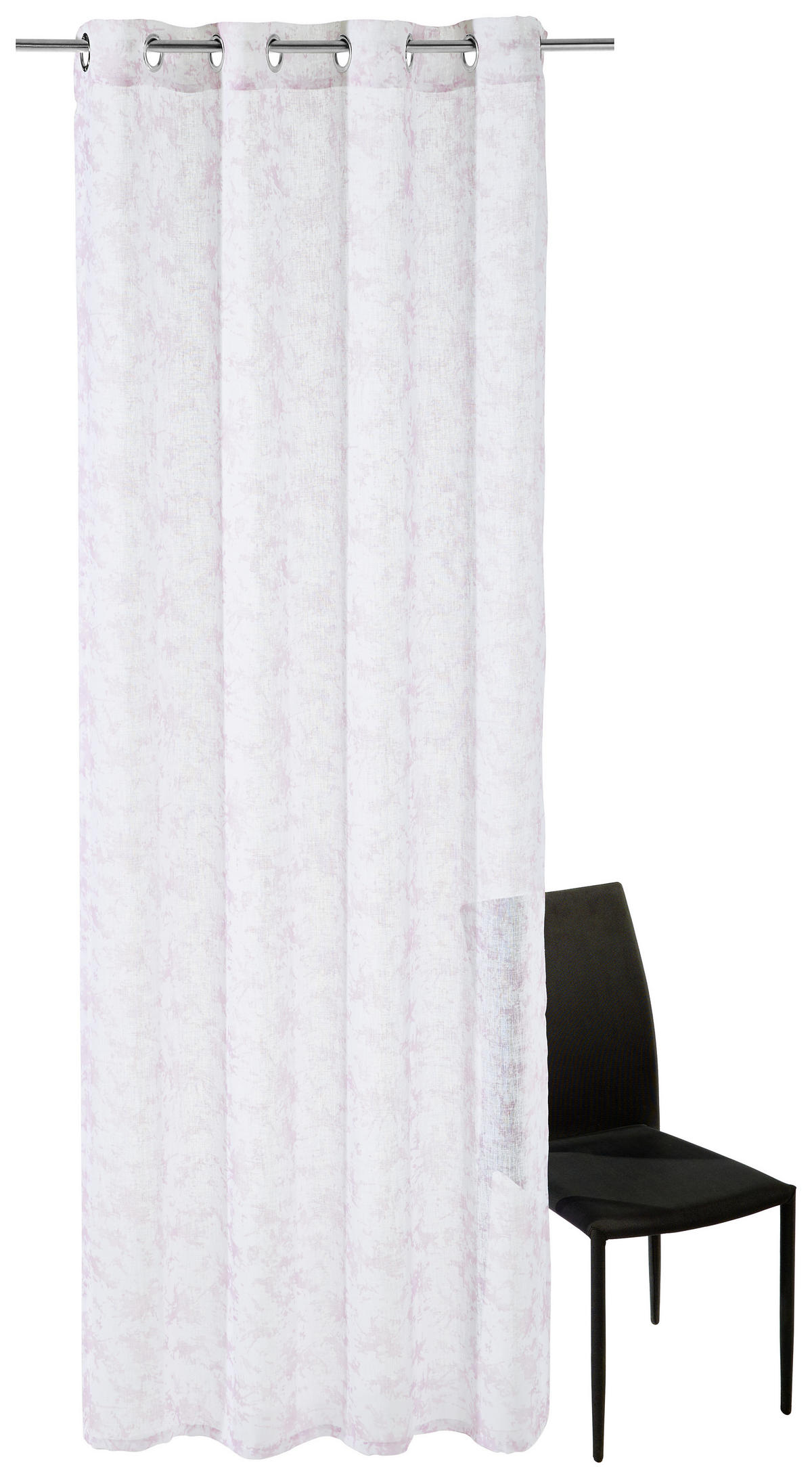 ZAVESA SA KARIKAMA ružičasta - ružičasta, Konvencionalno, tekstil (140/245cm) - Esposa