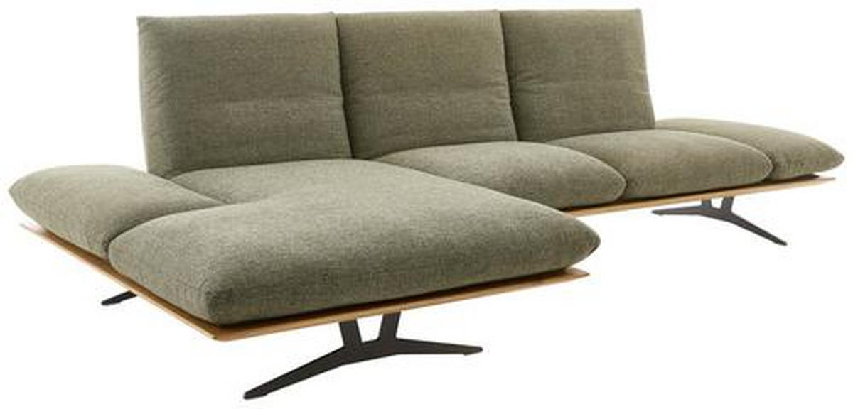 ECKSOFA in Flachgewebe Grün  - Schwarz/Grün, Design, Holz/Textil (159/314cm) - Dieter Knoll