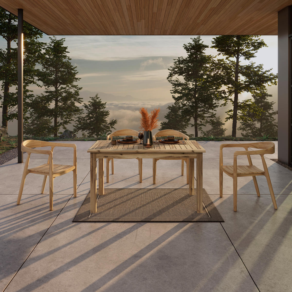 GARTENTISCH 140/80/76 cm  - Akaziefarben, Basics, Holz (140/80/76cm) - Ambia Garden