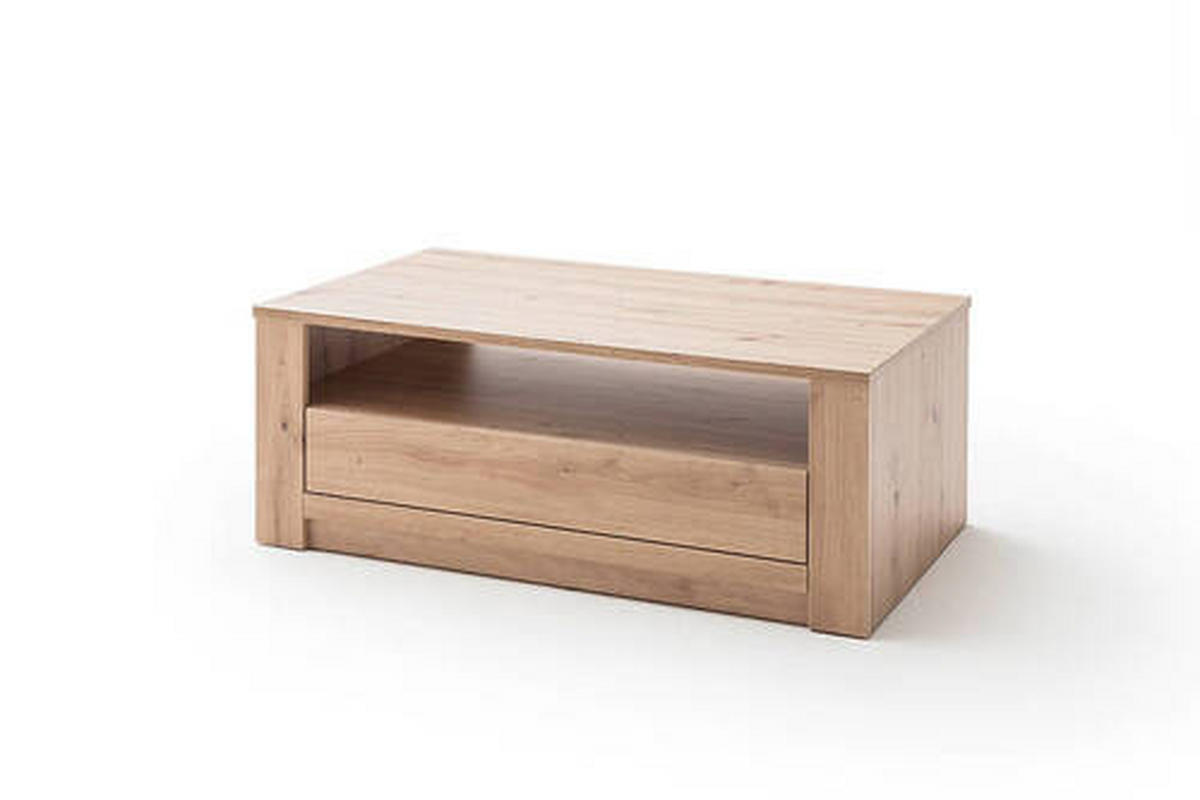 COUCHTISCH in Holzwerkstoff 115/70/45 cm  - Eichefarben/Nickelfarben, Design, Holzwerkstoff/Metall (115/70/45cm) - Livetastic