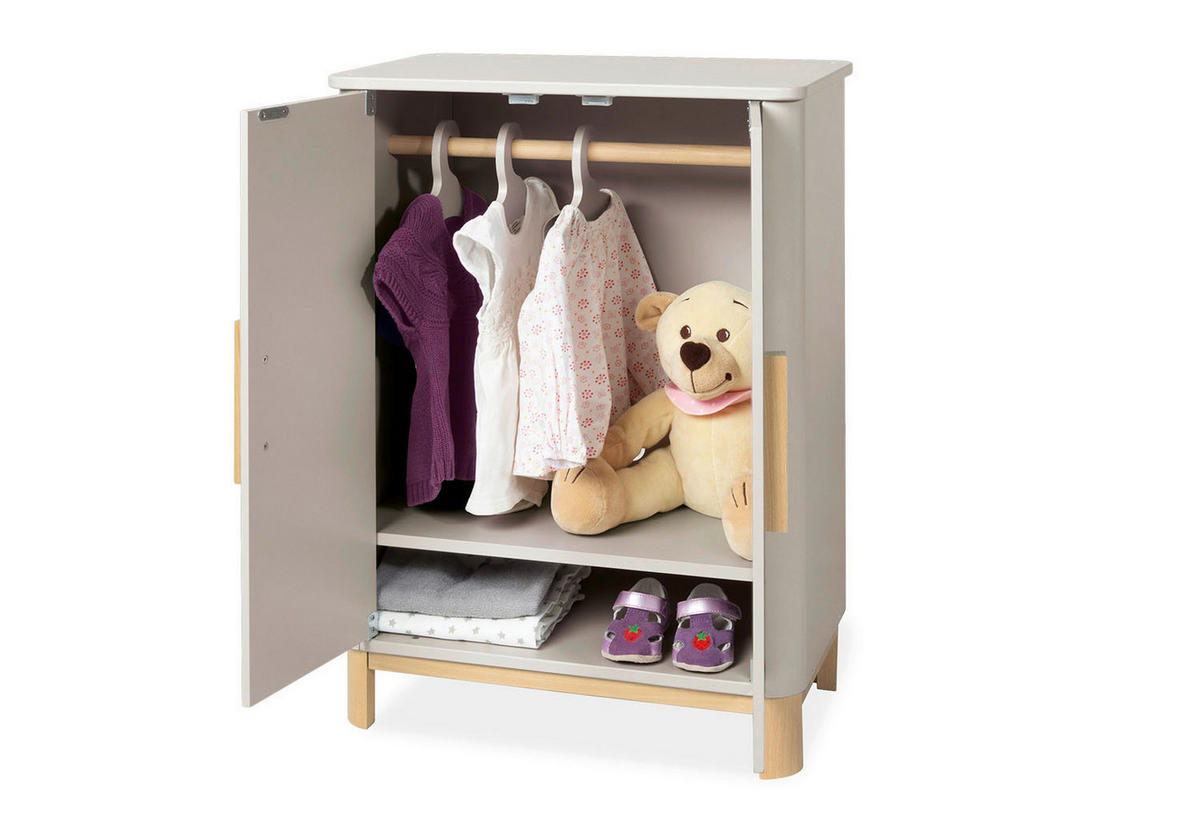 PUPPENKLEIDERSCHRANK - Beige/Naturfarben, Basics, Holz (48/65/30cm) - Pinolino