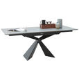 ESSTISCH in Metall, Keramik 180/90/77 cm  - Schwarz/Grau, Design, Keramik/Metall (180/90/77cm) - Dieter Knoll