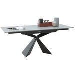 ESSTISCH in Metall, Keramik 180/90/77 cm  - Schwarz/Grau, Design, Keramik/Metall (180/90/77cm) - Dieter Knoll