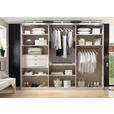 SCHWEBETÜRENSCHRANK in Weiß - Chromfarben/Weiß, Design, Glas/Holzwerkstoff (336/240/68cm) - Moderano
