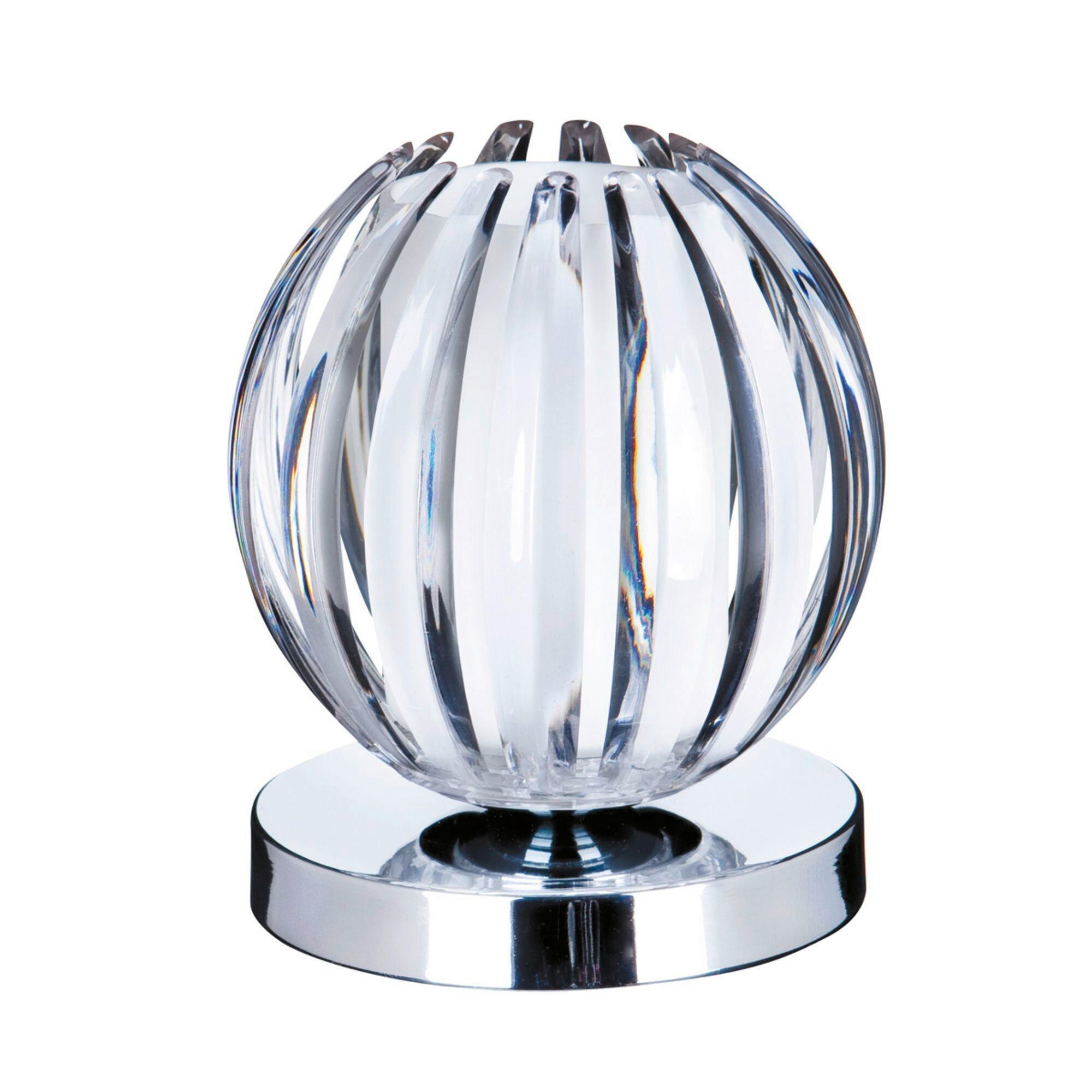 TISCHLEUCHTE 11/14 cm   - Chromfarben, Design, Glas/Kunststoff (11/14cm)