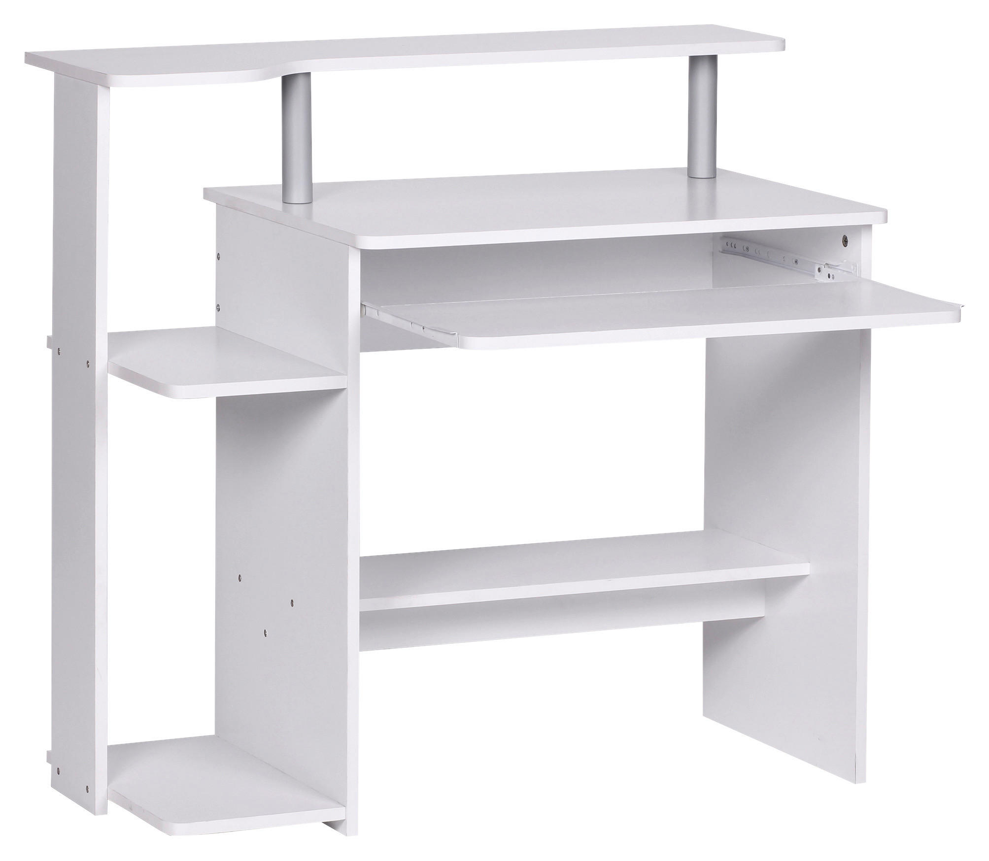 SZÁMÍTÓGÉPASZTAL  - fehér, Konventionell, faalapú anyag (94/48,5/90,5cm) - MID.YOU