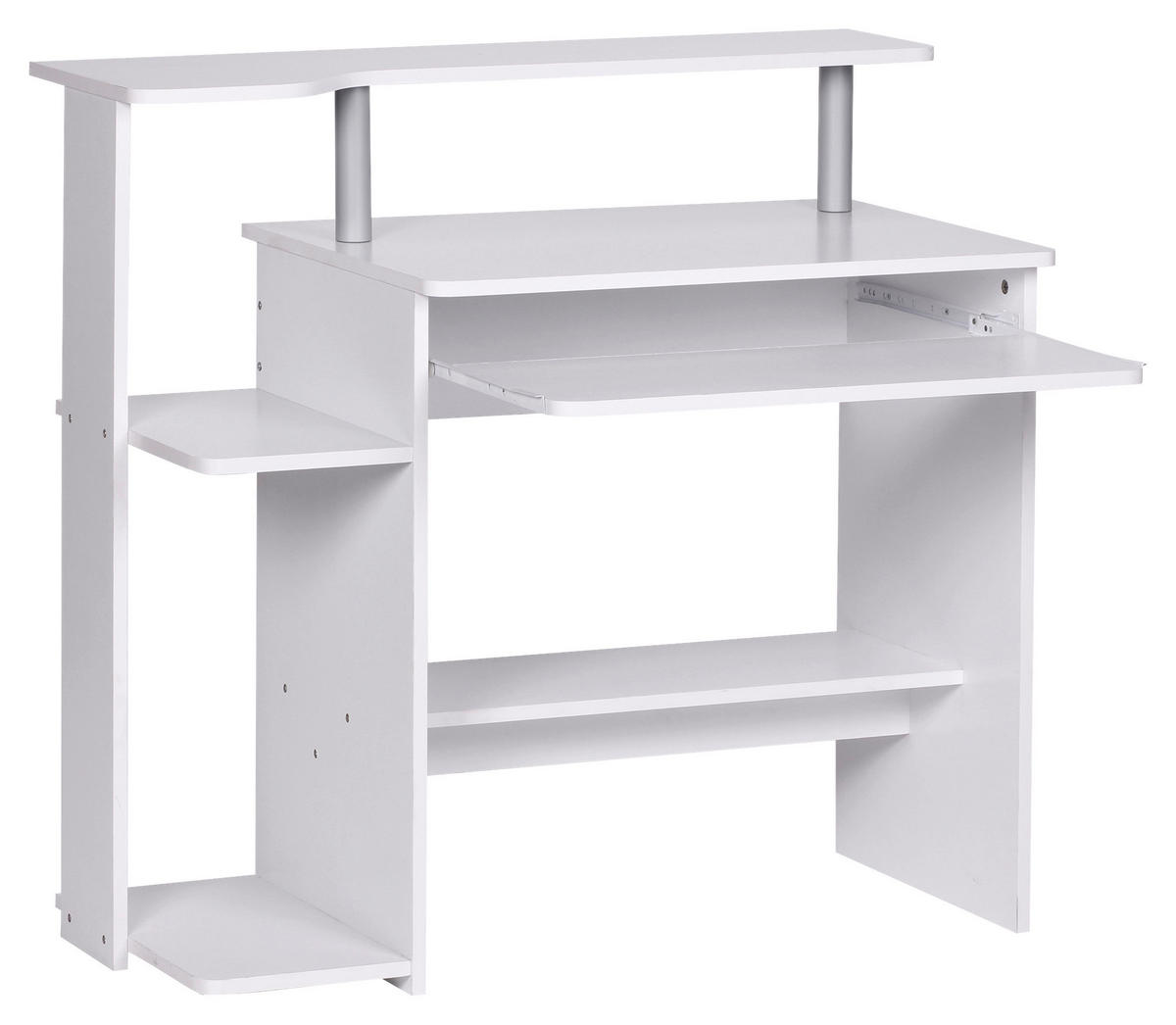 SZÁMÍTÓGÉPASZTAL  - fehér, Konventionell, faalapú anyag (94/48,5/90,5cm) - MID.YOU