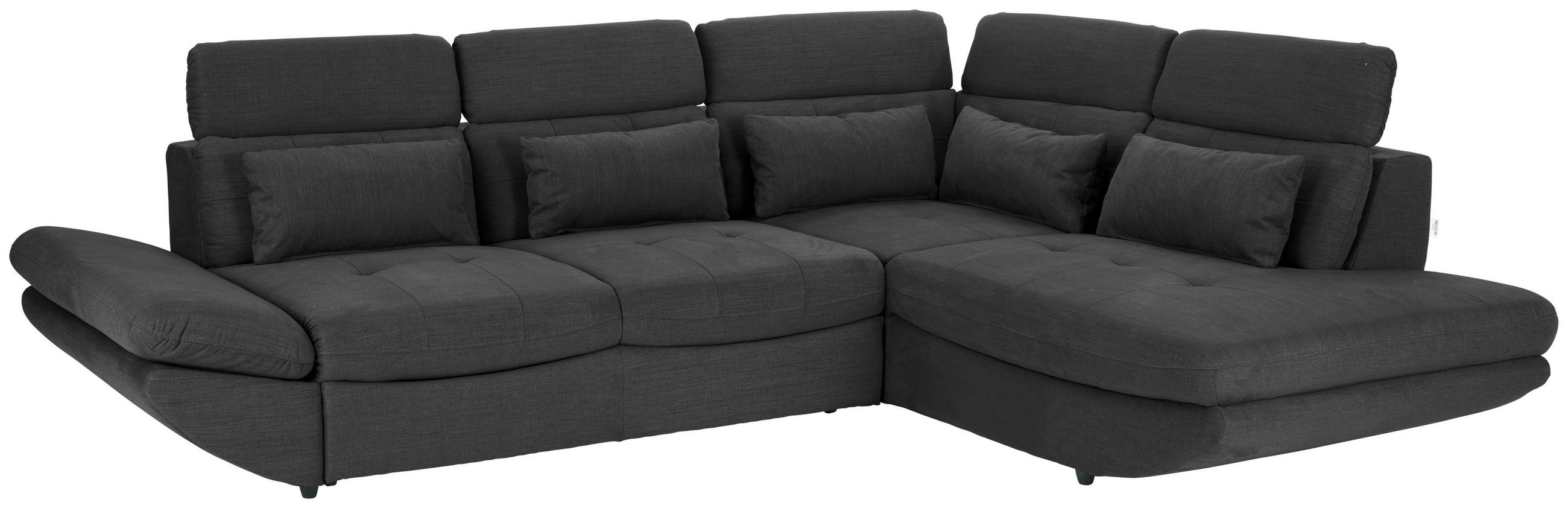 WOHNLANDSCHAFT in Mikrofaser Anthrazit  - Anthrazit/Schwarz, Modern, Kunststoff/Textil (311/233cm) - MID.YOU