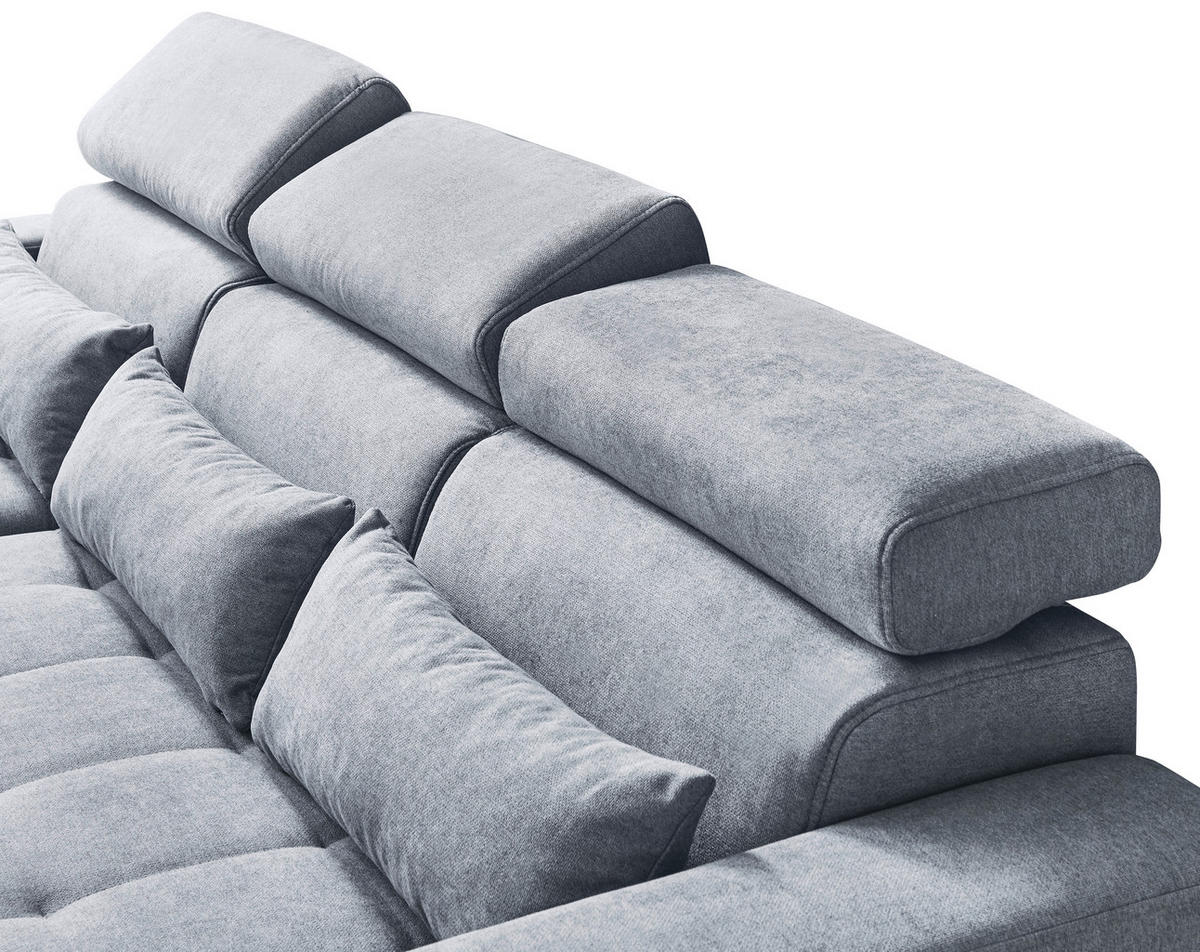 SAROKKANAPÉ textil sötétkék  - sötétkék/fekete, Design, műanyag/textil (179/240cm) - Carryhome