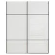 SCHWEBETÜRENSCHRANK  in Weiß  - Schwarz/Weiß, KONVENTIONELL, Glas/Holzwerkstoff (181/223/67cm) - Novel