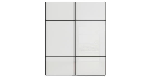 SCHWEBETÜRENSCHRANK in Weiß - Schwarz/Weiß, KONVENTIONELL, Glas/Holzwerkstoff (181/223/67cm) - Novel