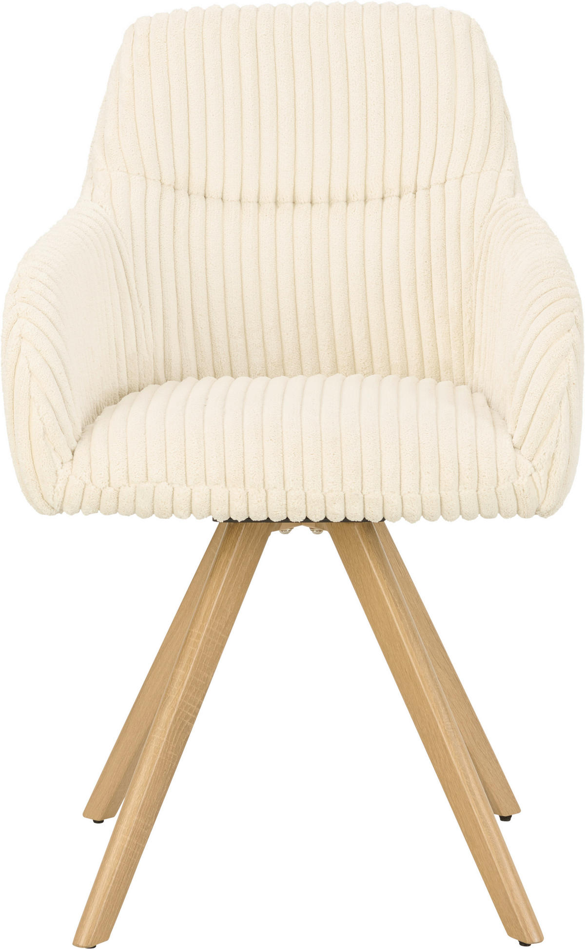 ARMLEHNSTUHL , Sitzfläche 180° drehbar , Cord  - Eichefarben/Beige, MODERN, Holz/Textil (56/88/60cm) - MID.YOU