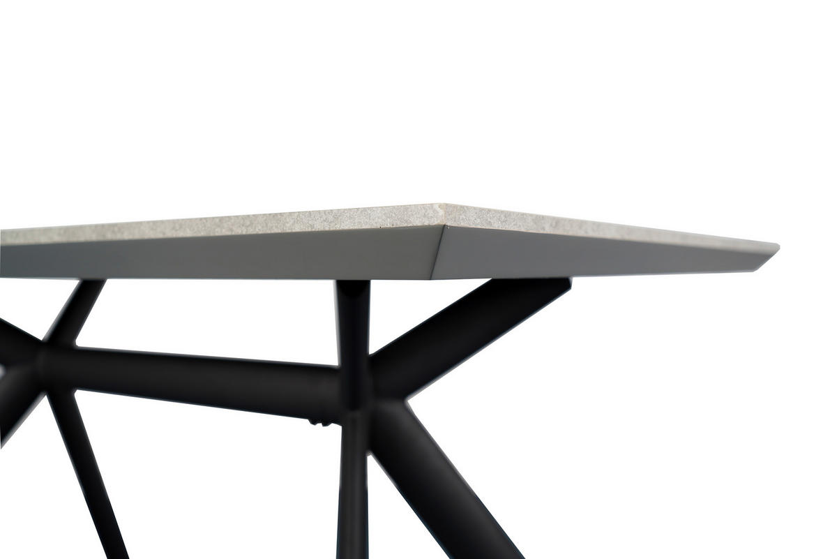 ESSTISCH in Metall, Holzwerkstoff 160/90/76 cm   - Hellgrau/Schwarz, Design, Holzwerkstoff/Metall (160/90/76cm) - Novel
