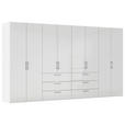 DREHTÜRENSCHRANK 400/235/61 cm,  in Weiß, Weiß Hochglanz, 8-türig  - Edelstahlfarben/Weiß Hochglanz, Basics, Holzwerkstoff/Metall (400/235/61cm) - Novel