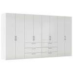 DREHTÜRENSCHRANK 400/223/61 cm,  in Weiß, Weiß Hochglanz, 8-türig  - Edelstahlfarben/Weiß Hochglanz, Basics, Holzwerkstoff/Metall (400/223/61cm) - Novel