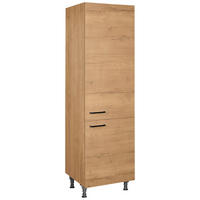 GESCHIRRSCHRANK 60/216,6/58 cm  in Eichefarben  - Eichefarben/Schwarz, MODERN, Holzwerkstoff/Metall (60/216,6/58cm) - Nobilia