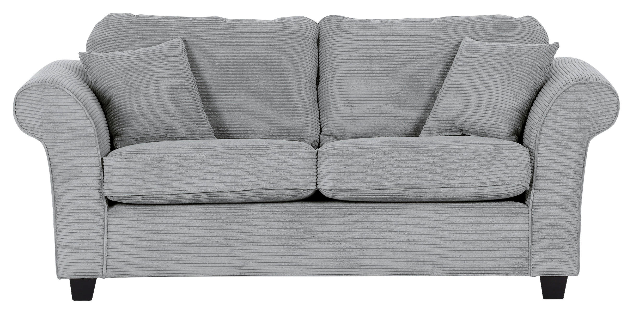 2-SITZER-SOFA in Cord Hellgrau  - Dunkelbraun/Hellgrau, KONVENTIONELL, Holz/Textil (190/70/90cm) - home24