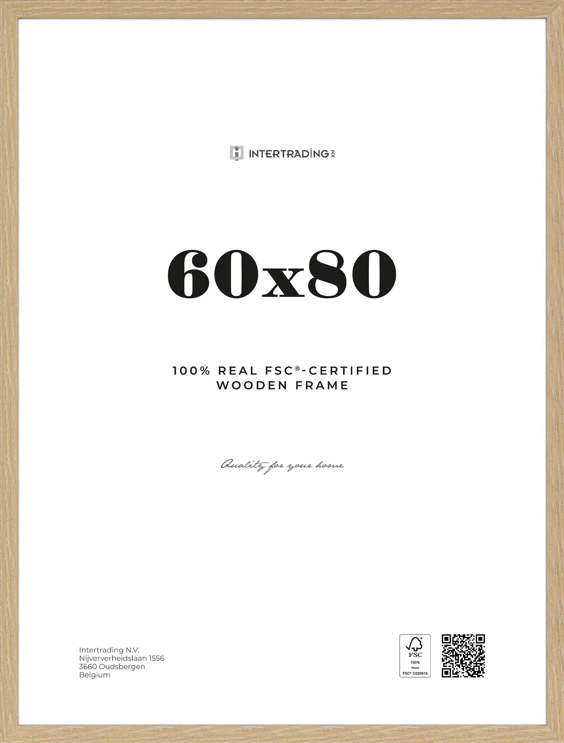 BILDERRAHMEN 63,5/83,5/2,5 cm  - Eichefarben, Basics, Holzwerkstoff (63,5/83,5/2,5cm)