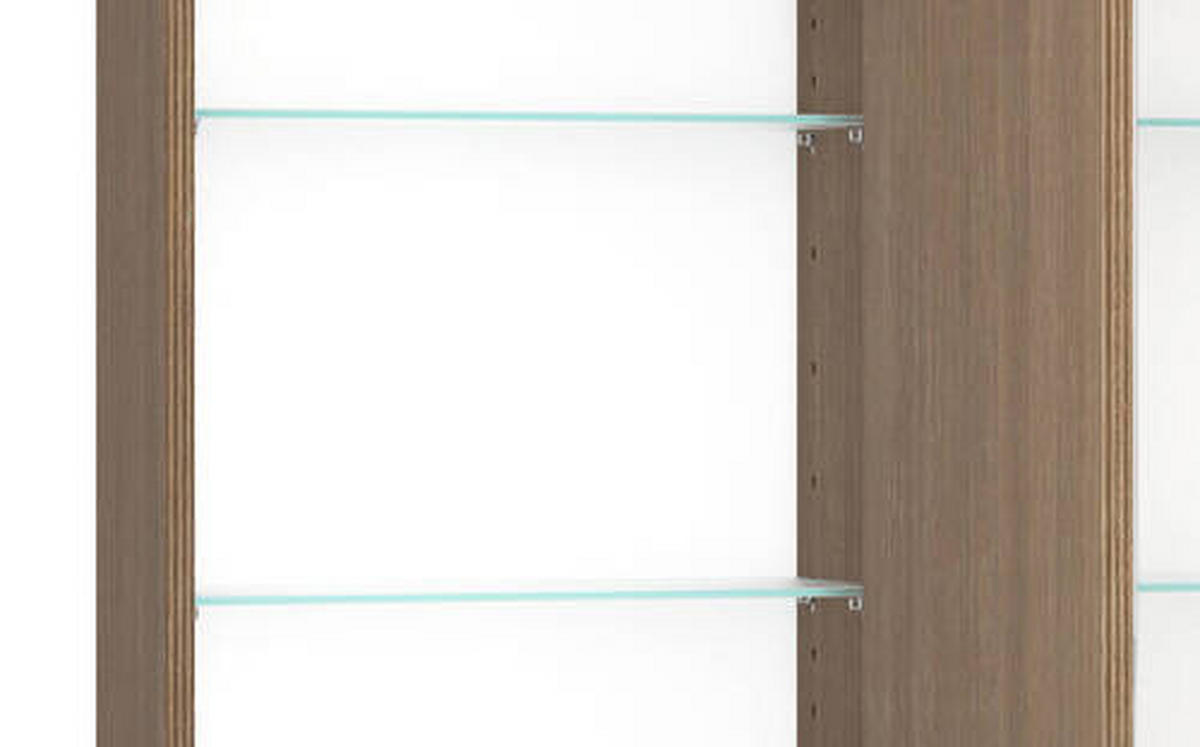 SPIEGELSCHRANK 120/64/20 cm  - Dunkelbraun/Schwarz, Natur, Glas/Holzwerkstoff (120/64/20cm) - Held