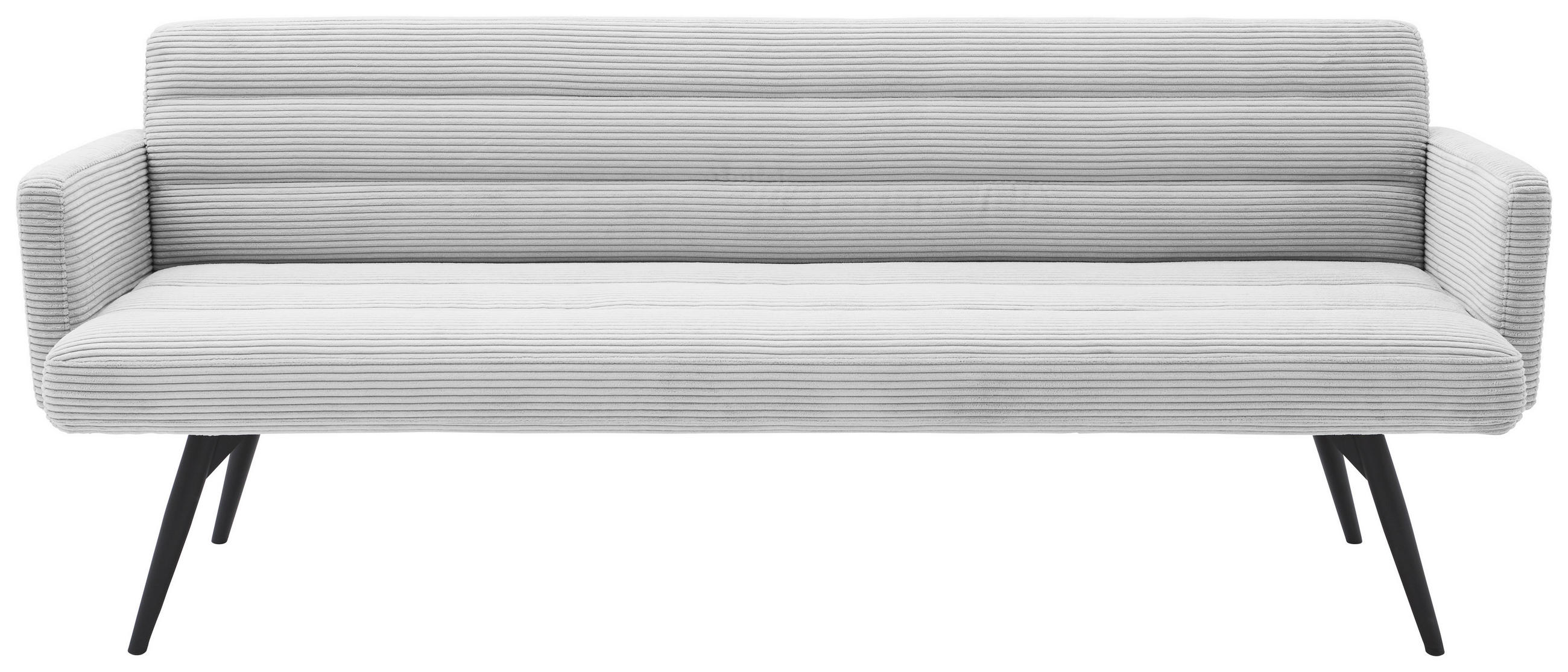 SITZBANK 216/86/68 cm Cord Grauweiß Metall  - Grauweiß/Schwarz, Design, Textil/Metall (216/86/68cm) - Dieter Knoll