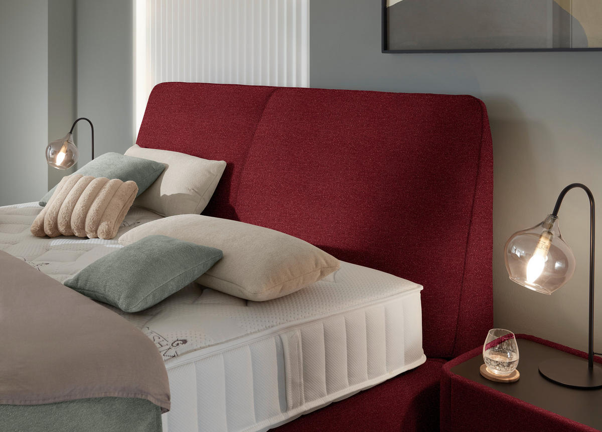 BOXSPRINGBETT 200/200 cm  in Rot  - Rot/Schwarz, Design, Kunststoff/Textil (200/200cm) - Johann Jakob