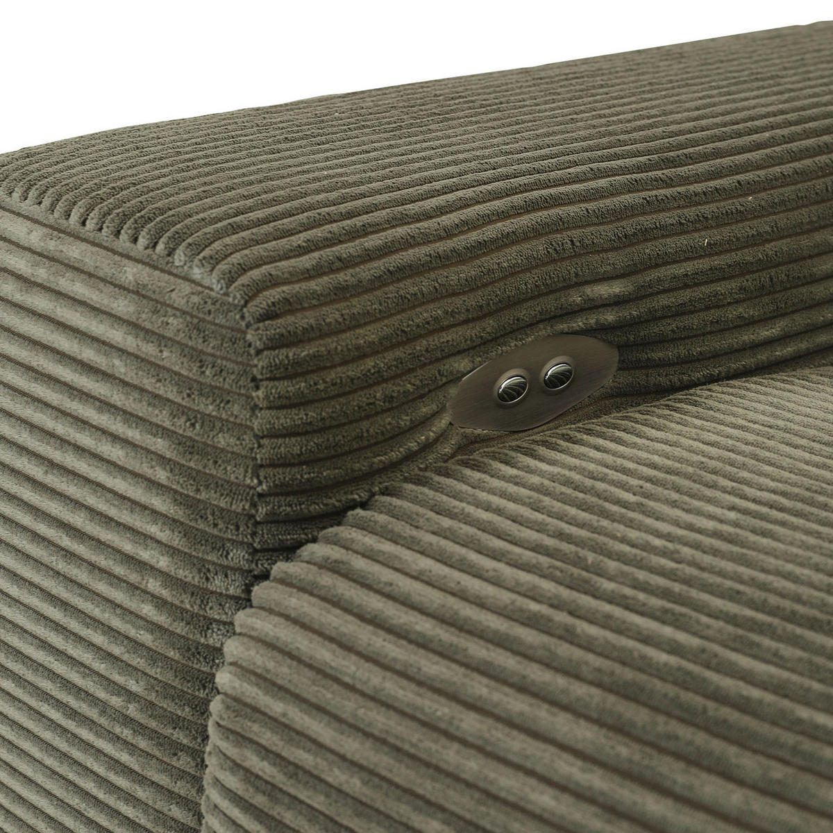 ECKSOFA in Cord Dunkelgrün  - Dunkelgrün/Schwarz, Konventionell, Textil/Metall (295/165cm) - Carryhome