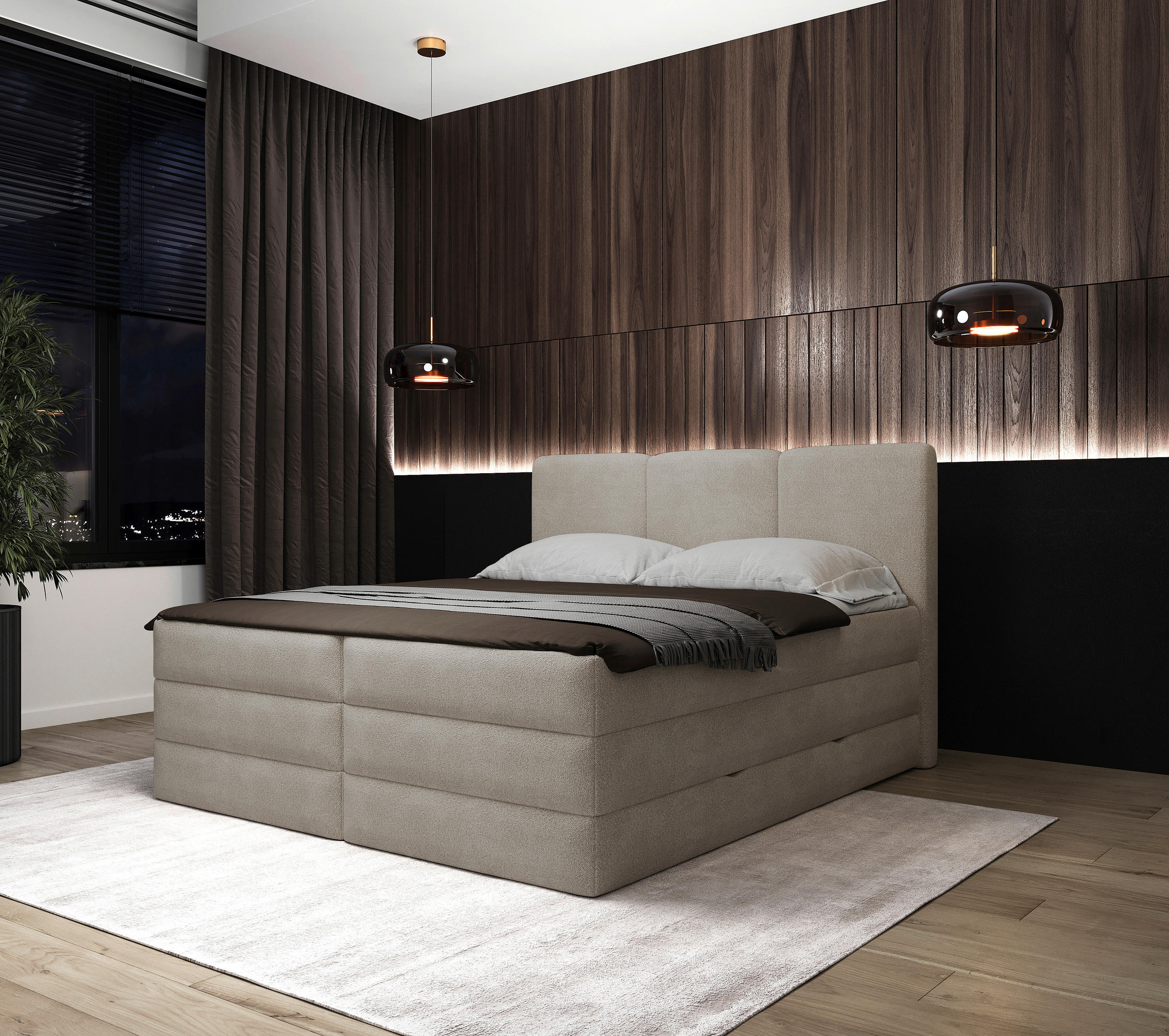 MID.YOU POSTEL BOXSPRING, 180/200 cm, krémová