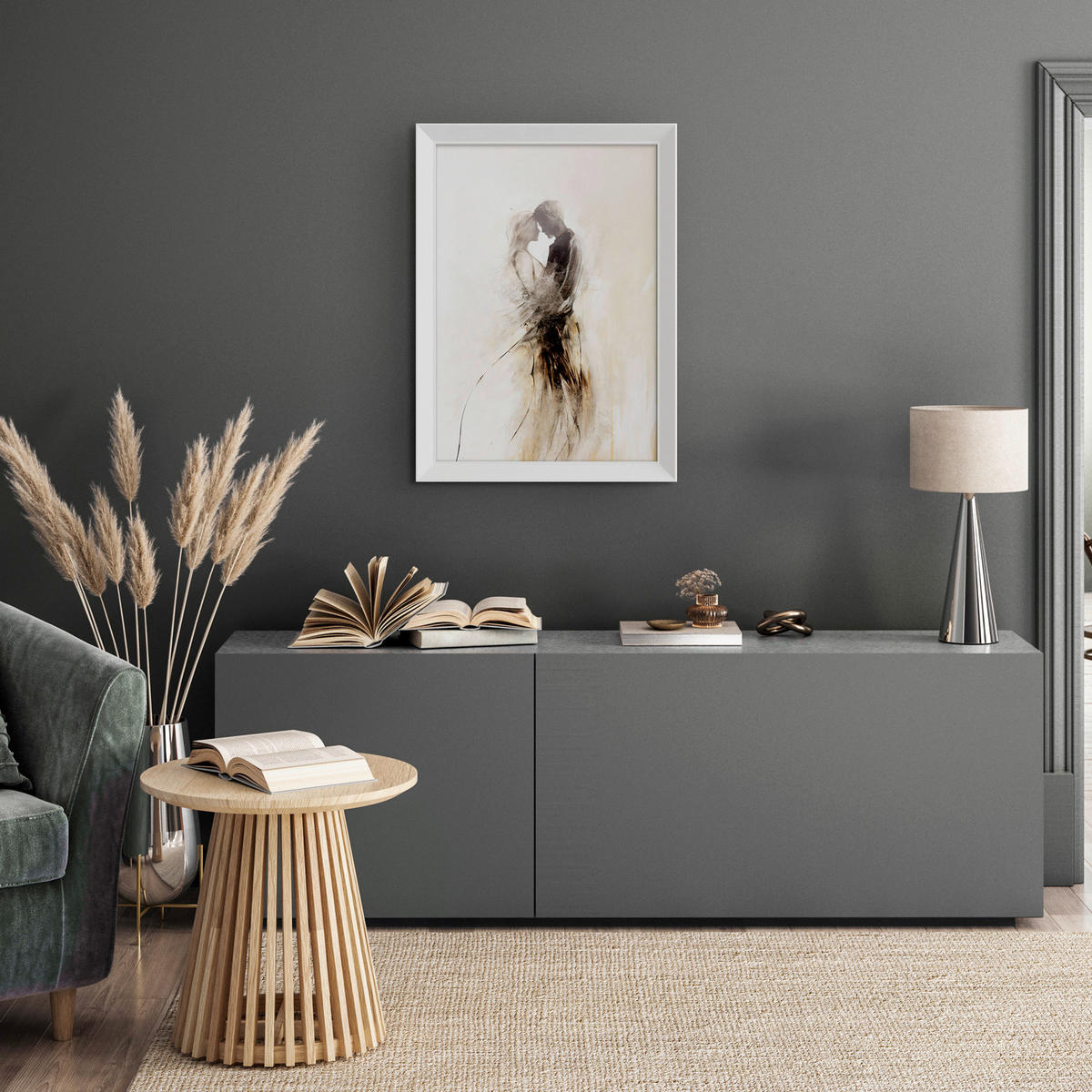 DRUCKGRAFIK  - Beige/Weiß, Basics, Holz/Papier (75/56/3cm)