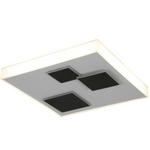 LED-DECKENLEUCHTE    51,5/51,5/10,5 cm  - Schwarz/Weiß, Design, Kunststoff/Metall (51,5/51,5/10,5cm) - Ambiente