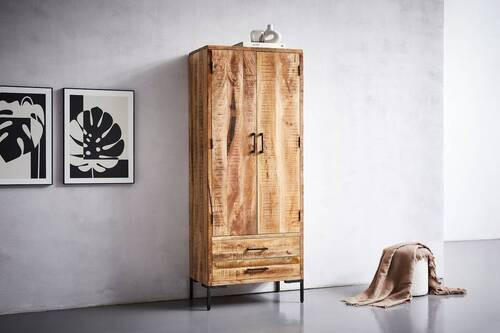 ANSAMBLU DE HOL - culoare natur/negru, Natur, lemn/metal (75/192/45cm) - MID.YOU
