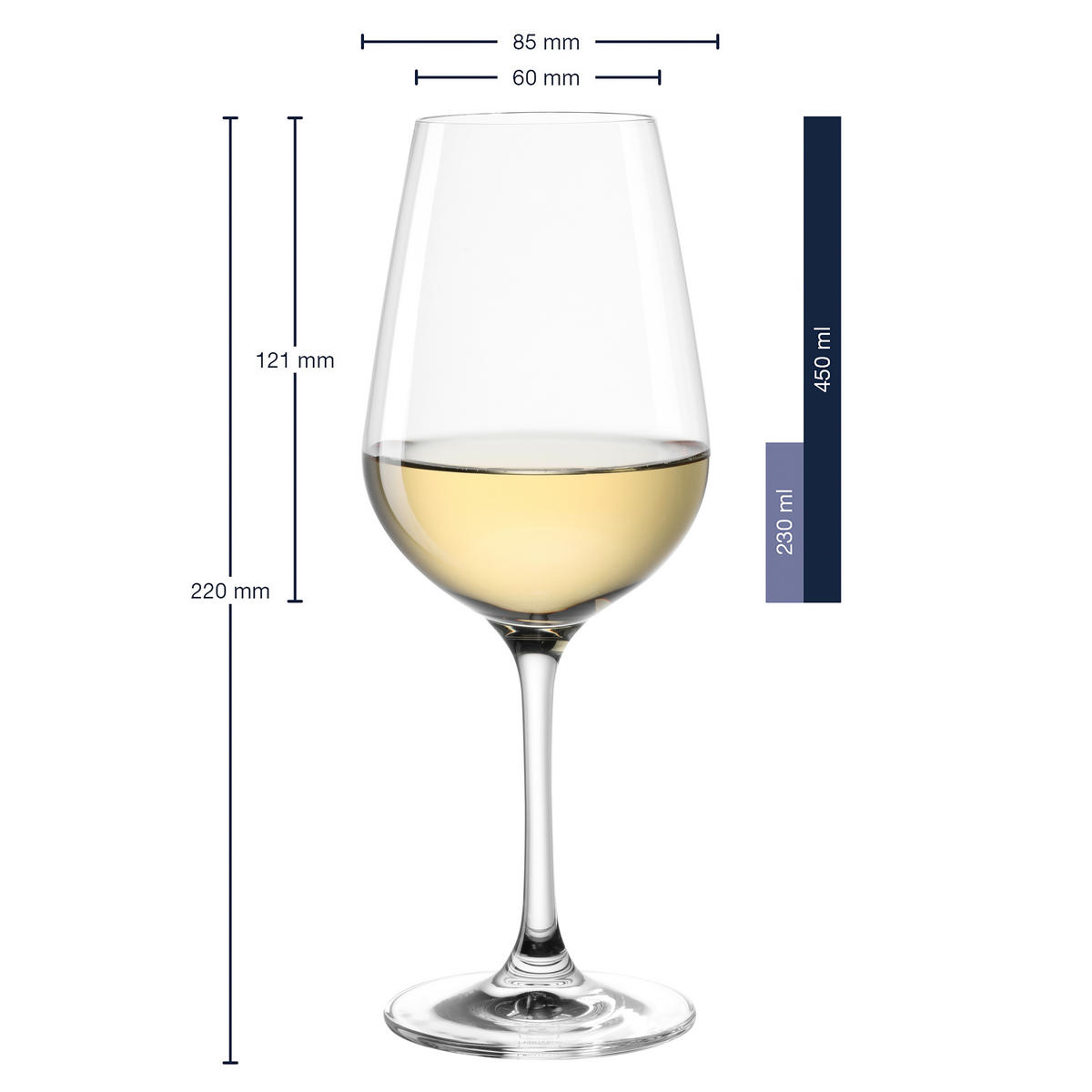 WEIßWEINGLAS Tivoli 440 ml  - Klar, Basics, Glas (8/22cm) - Leonardo