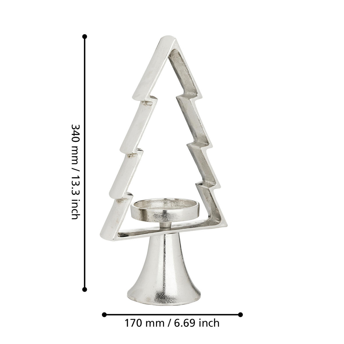 KERZENHALTER - Chromfarben, LIFESTYLE, Metall (17/9.5/34cm)
