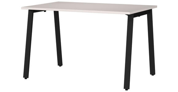 SCHREIBTISCH 120/80/75 cm, Schwarz, Kaschmir, in verschiedenen Holz-Dekoren erhältlich, justierbare Füße  - Kaschmir/Schwarz, MODERN, Holzwerkstoff/Metall (120/80/75cm) - Novel