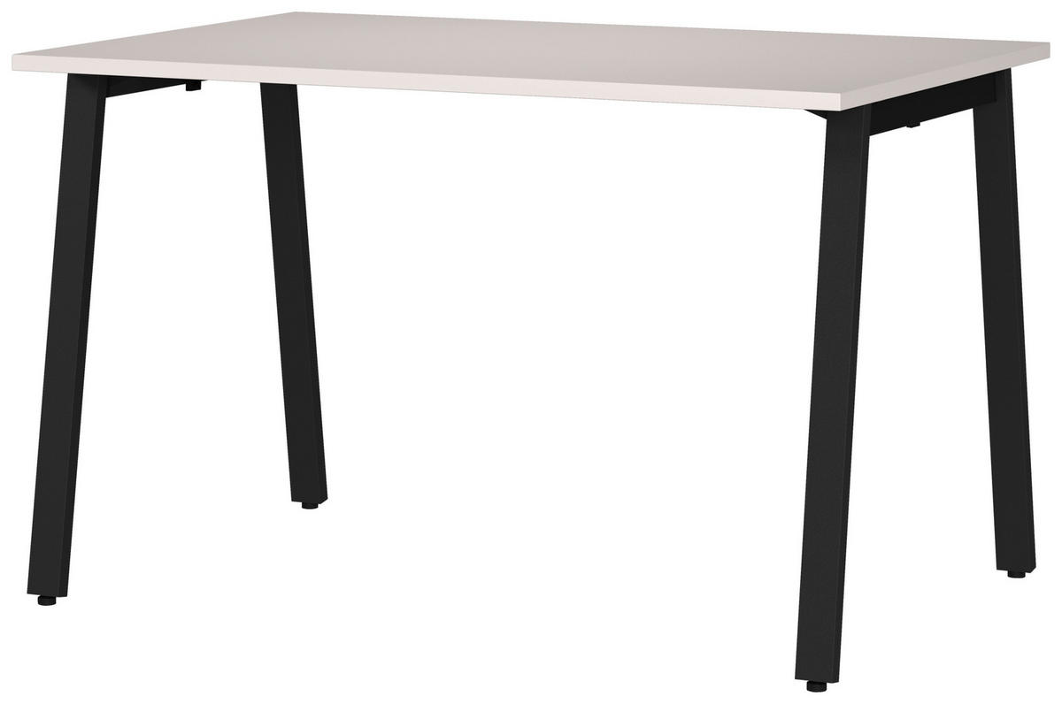 SCHREIBTISCH 120/80/75 cm, Schwarz, Kaschmir, in verschiedenen Holz-Dekoren erhältlich, justierbare Füße  - Kaschmir/Schwarz, MODERN, Holzwerkstoff/Metall (120/80/75cm) - Novel