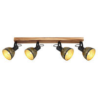 STRAHLER Lenna 80/12,5/25 cm   - Dunkelbraun/Goldfarben, Basics, Holz/Metall (80/12,5/25cm) - Globo